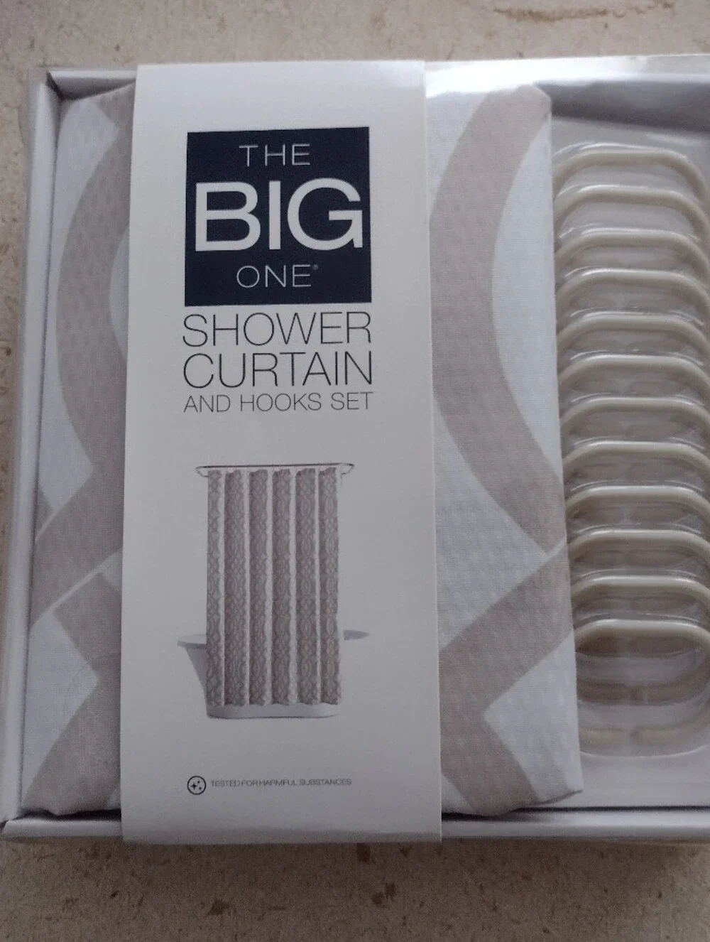 The Big One Shower Curtain and Hook Set